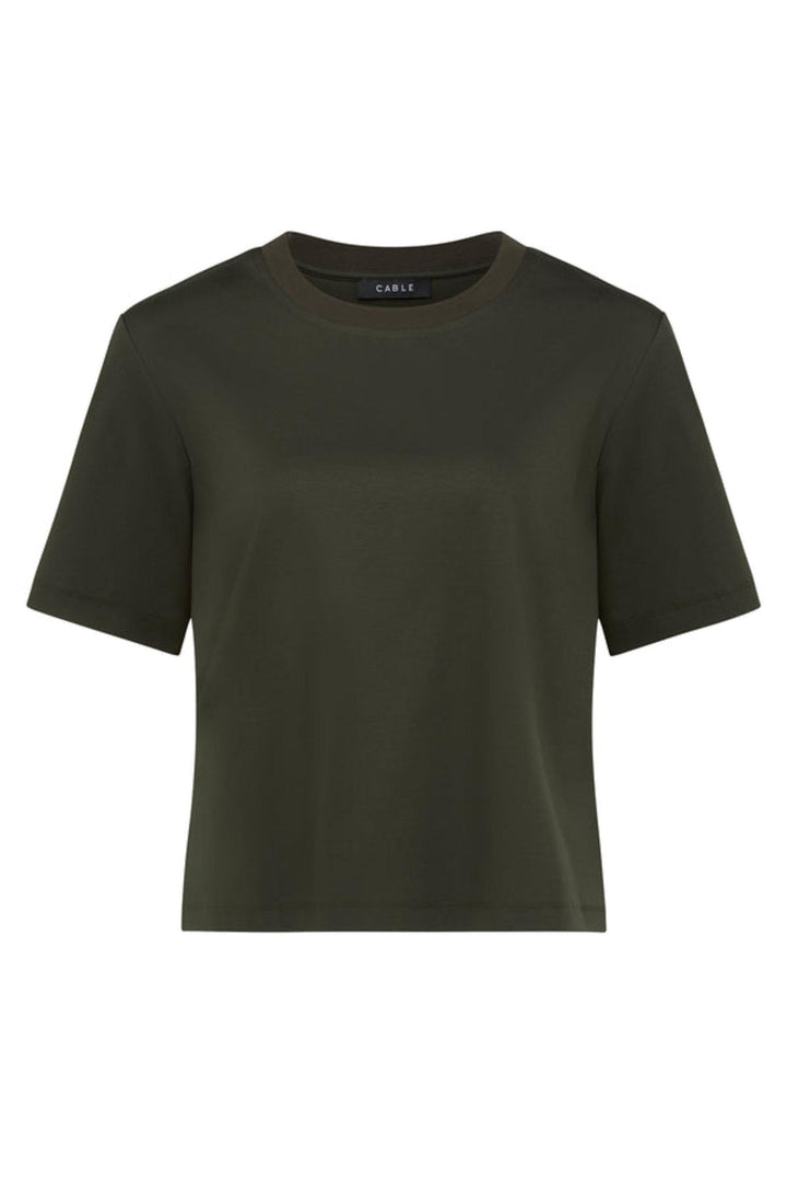 CABLE T-SHIRT 8 / FOREST PIMA BOXY TEE - CAW26225