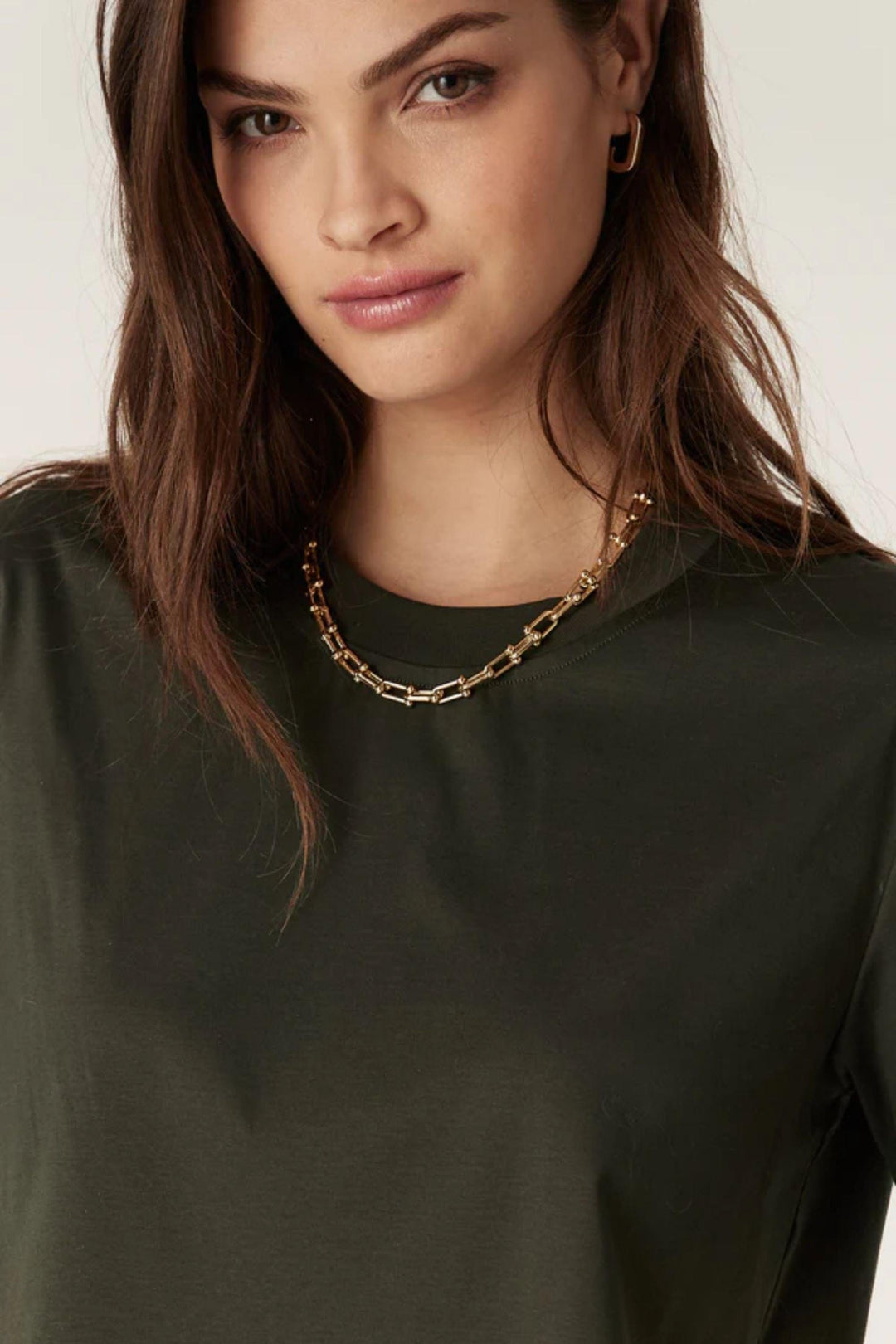 CABLE T-SHIRT PIMA BOXY TEE - CAW26225