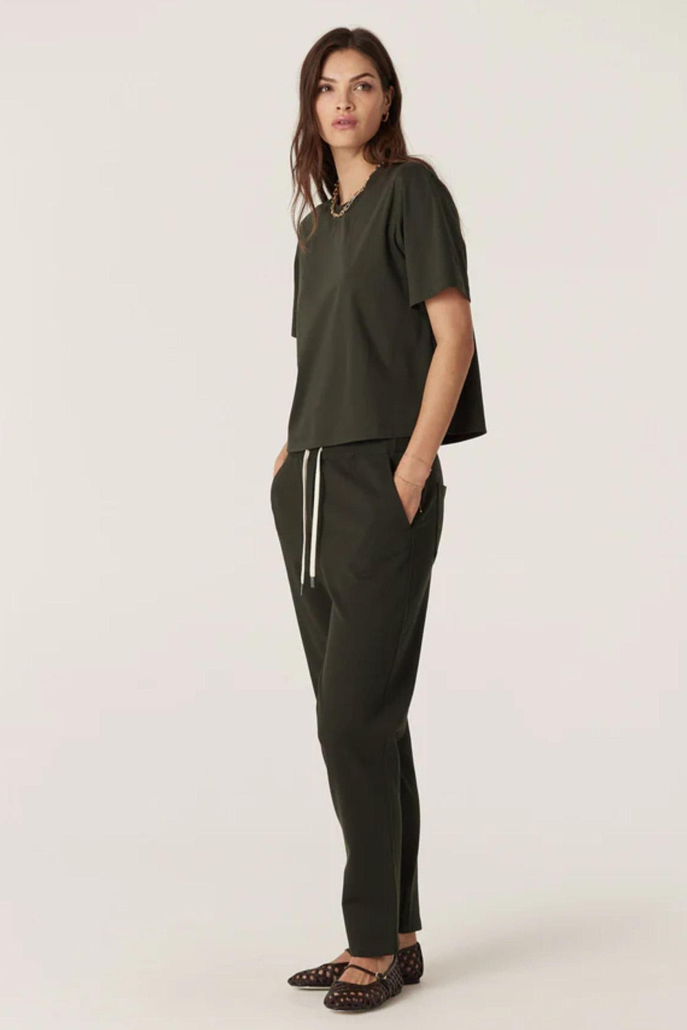 CABLE T-SHIRT PIMA BOXY TEE - CAW26225