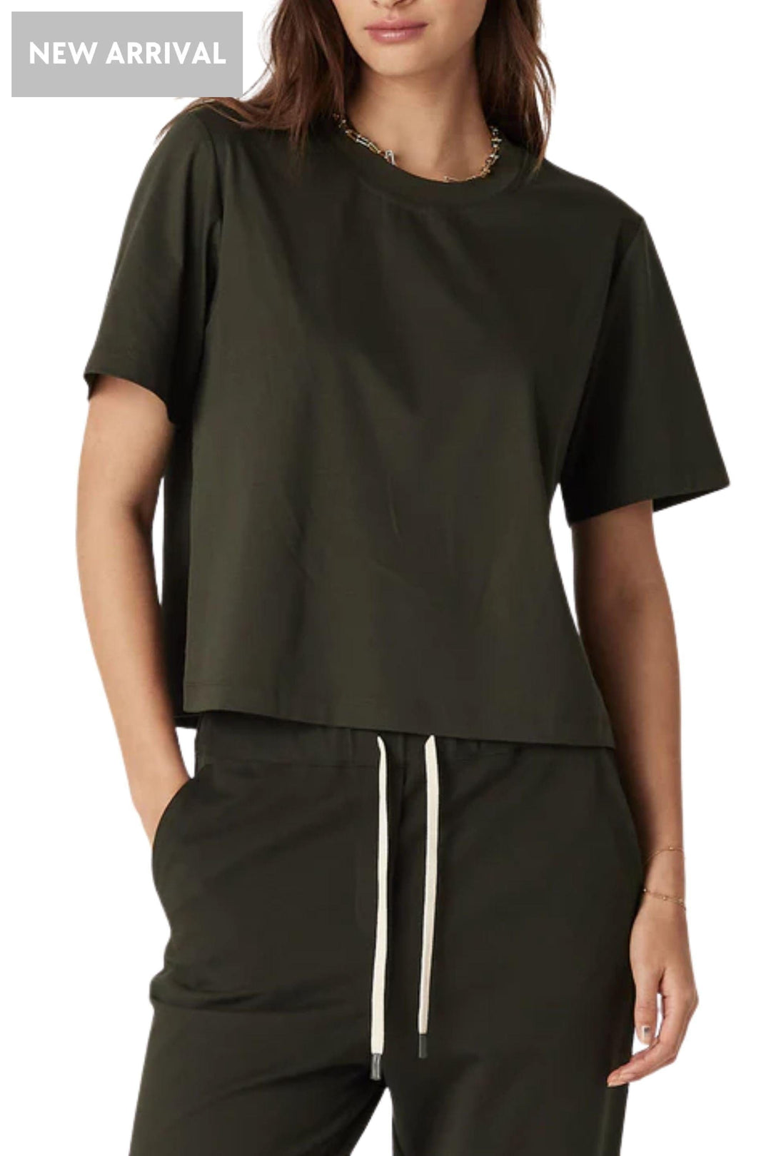 CABLE T-SHIRT PIMA BOXY TEE - CAW26225