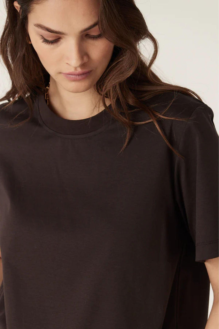 CABLE T-SHIRT PIMA BOXY TEE - CAW26225