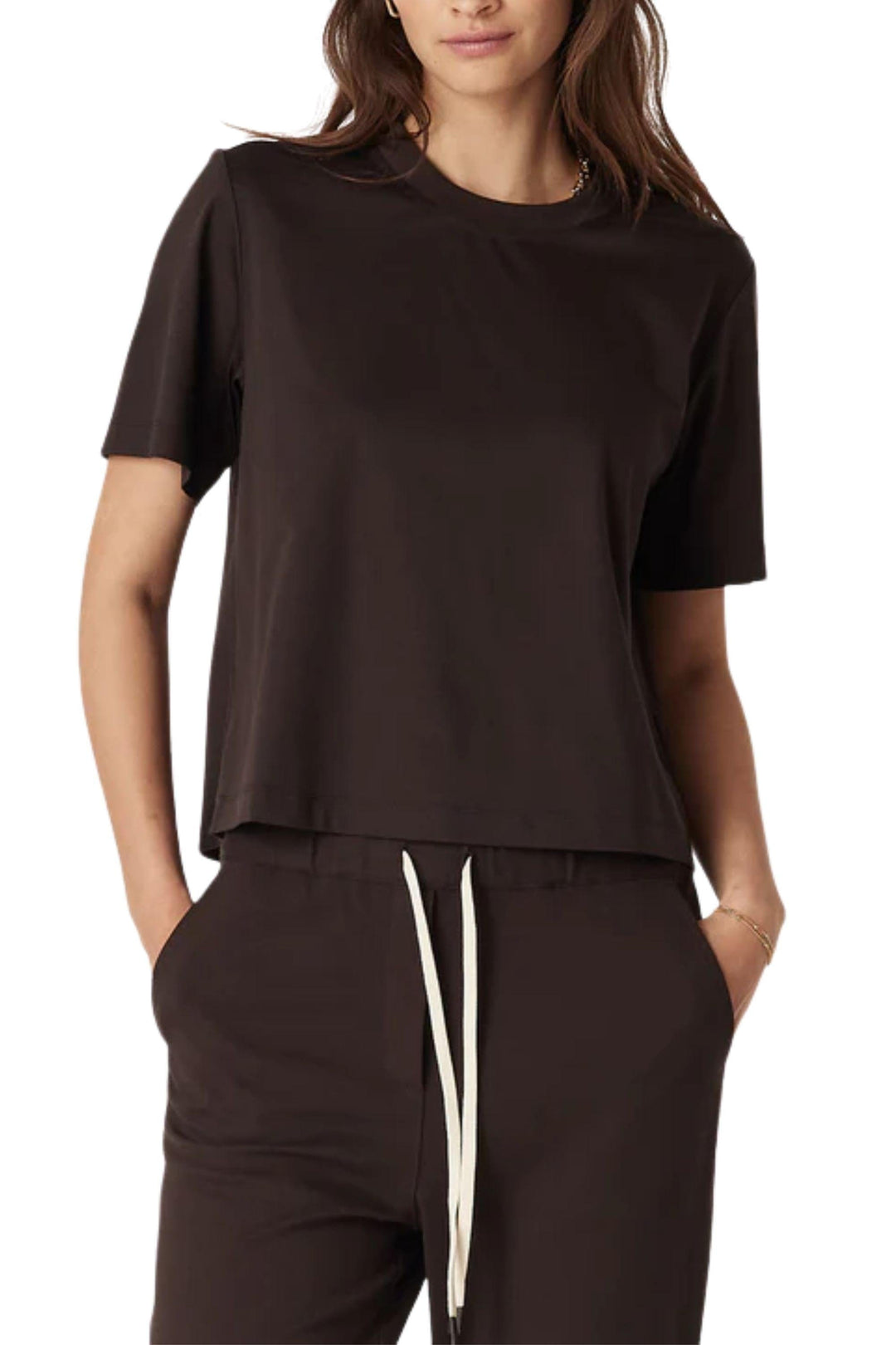 CABLE T-SHIRT PIMA BOXY TEE - CAW26225