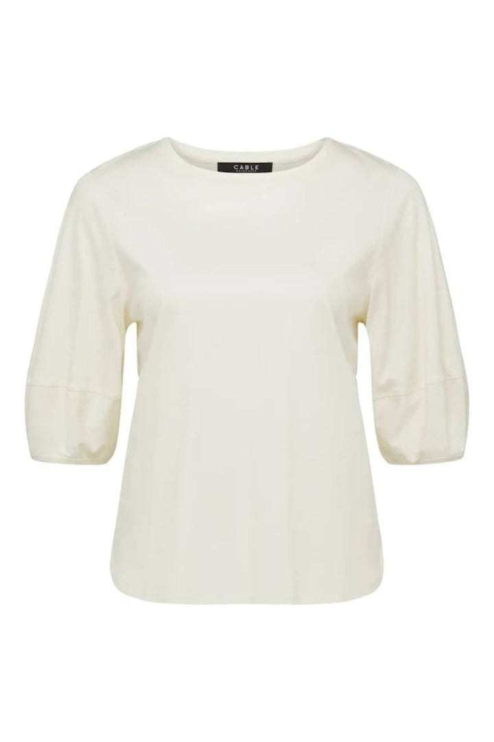 CABLE TOP PIMA LANTERN SLEEVE TOP - CSC1084