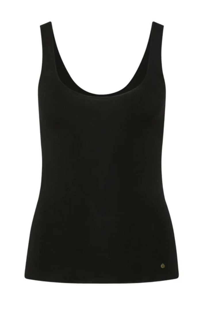 CABLE TOP XS / BLACK SUPERFINE MERINO SINGLET - CSC1053