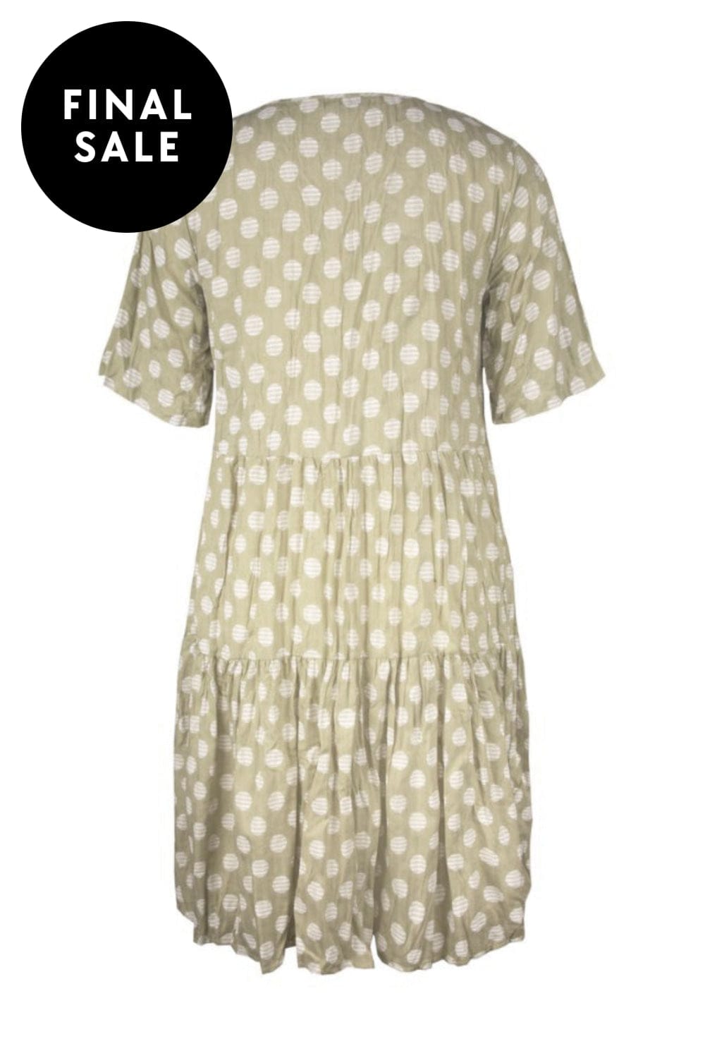 CAFÉ LATTE DRESS V NECK SPOT DRESS - CLM452