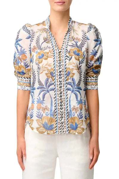 CALANTHA SILK COTTON SHIRT - OW22009 8 / PRINT SHIRT