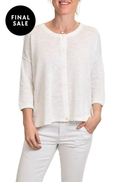 CAPE COD CARDI - FO7838 XS / WHITE CARDIGAN