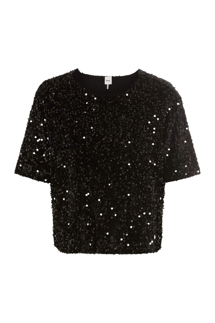 CARA SEQUIN TEE - 37-3858 - 8 / BLACK - TOP