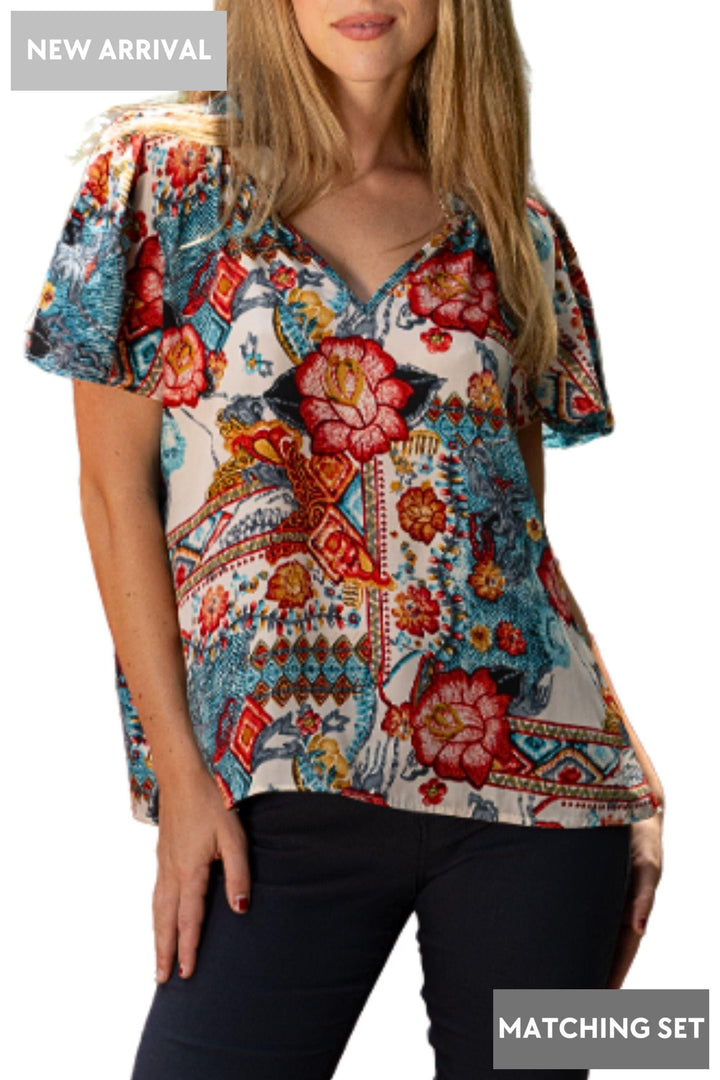 CIENNA BLOUSE MARGOT FLARE SLV BLOUSE - TOP-49-MGO
