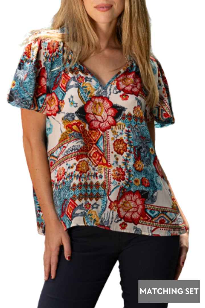 CIENNA BLOUSE MARGOT FLARE SLV BLOUSE - TOP-49-MGO