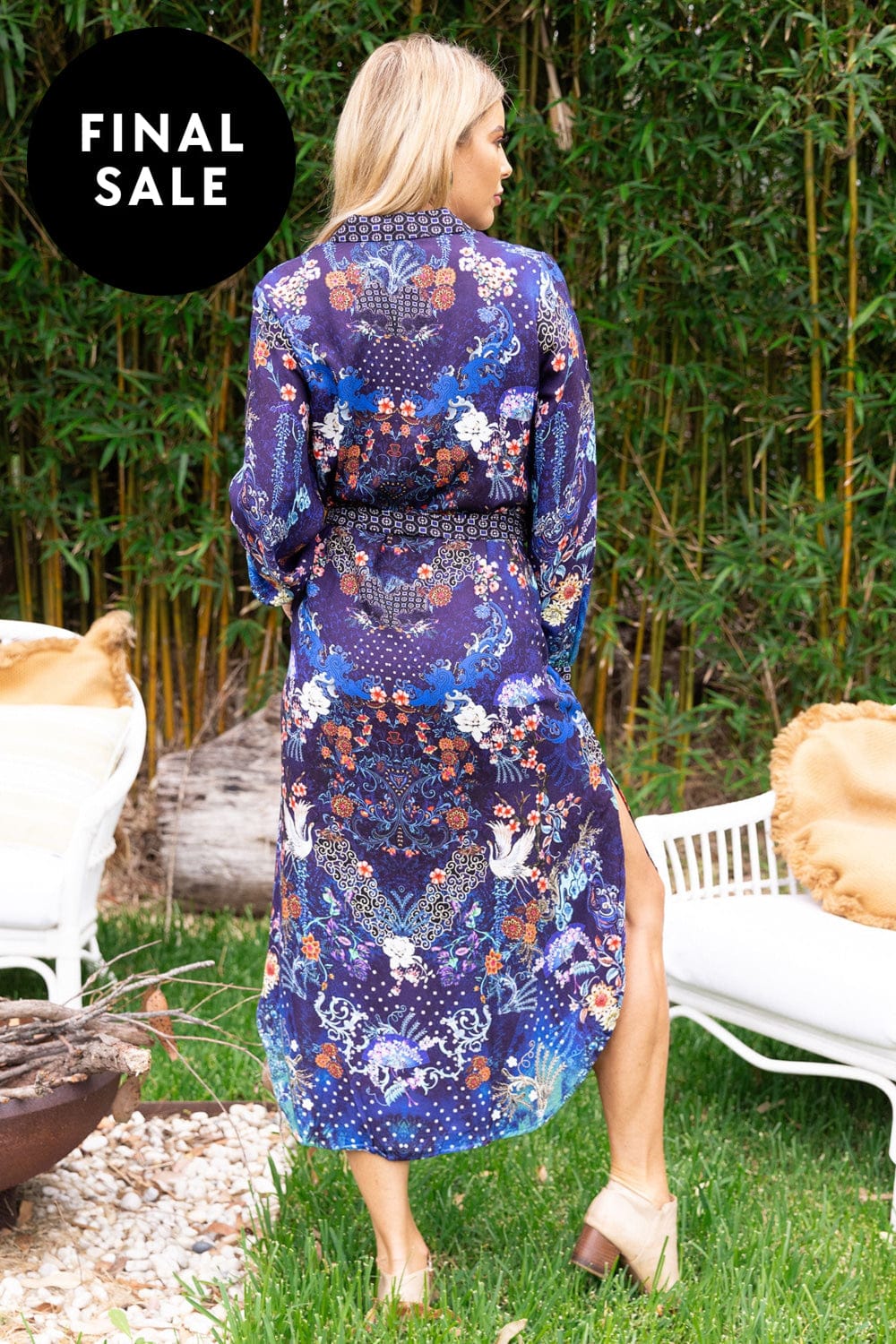 CIENNA DRESS MOONFLOWER BUTTONED DRESS - DRS-1650-MFW