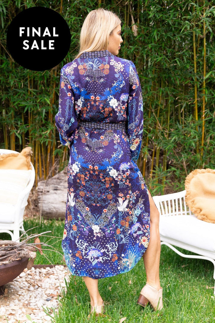CIENNA DRESS MOONFLOWER BUTTONED DRESS - DRS-1650-MFW