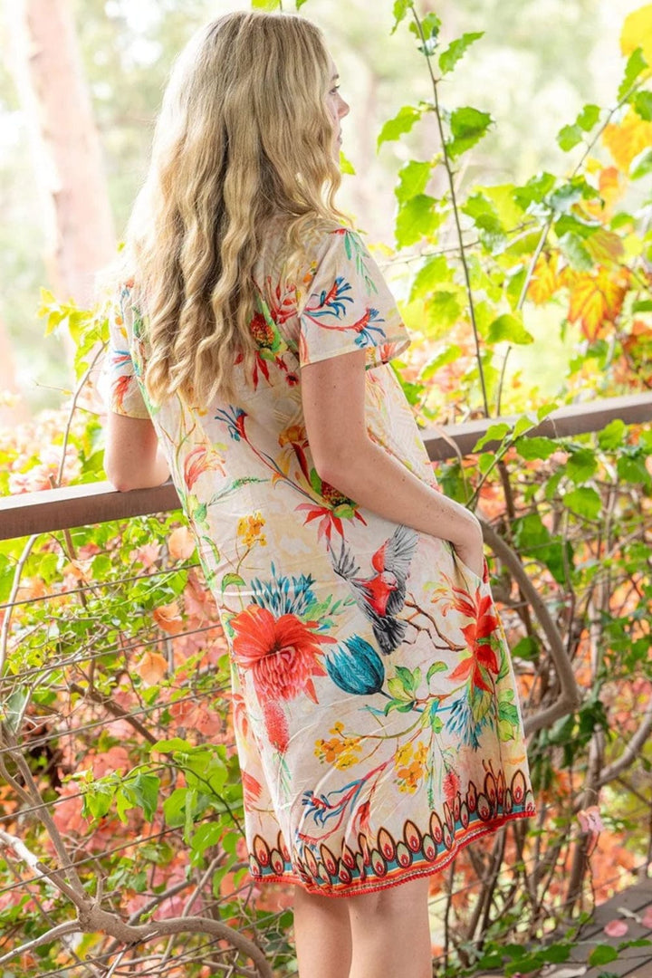 CIENNA DRESS WARATAH PINTUCK DRESS - SDR-1768-WTA