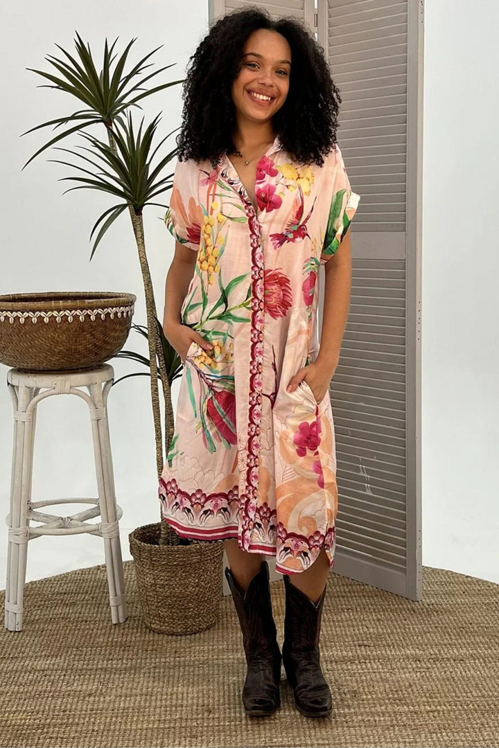 CIENNA DRESS WILD WATTLE DRESDEN DRESS - LDR-1807-WWT