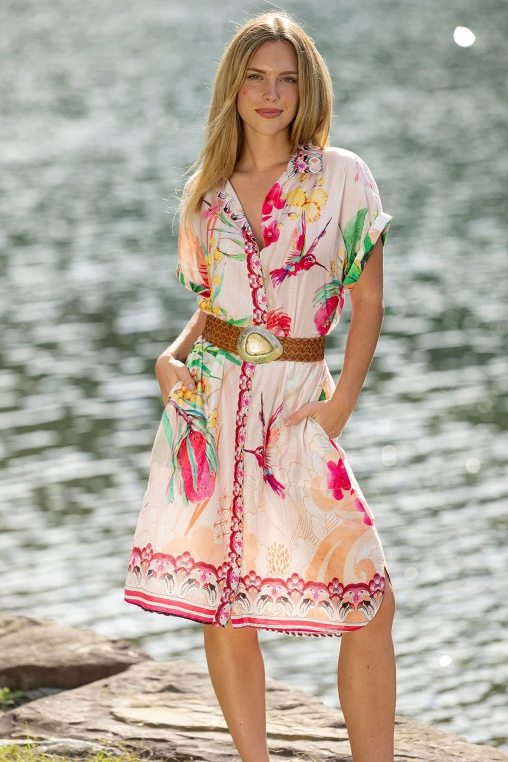 CIENNA DRESS WILD WATTLE DRESDEN DRESS - LDR-1807-WWT