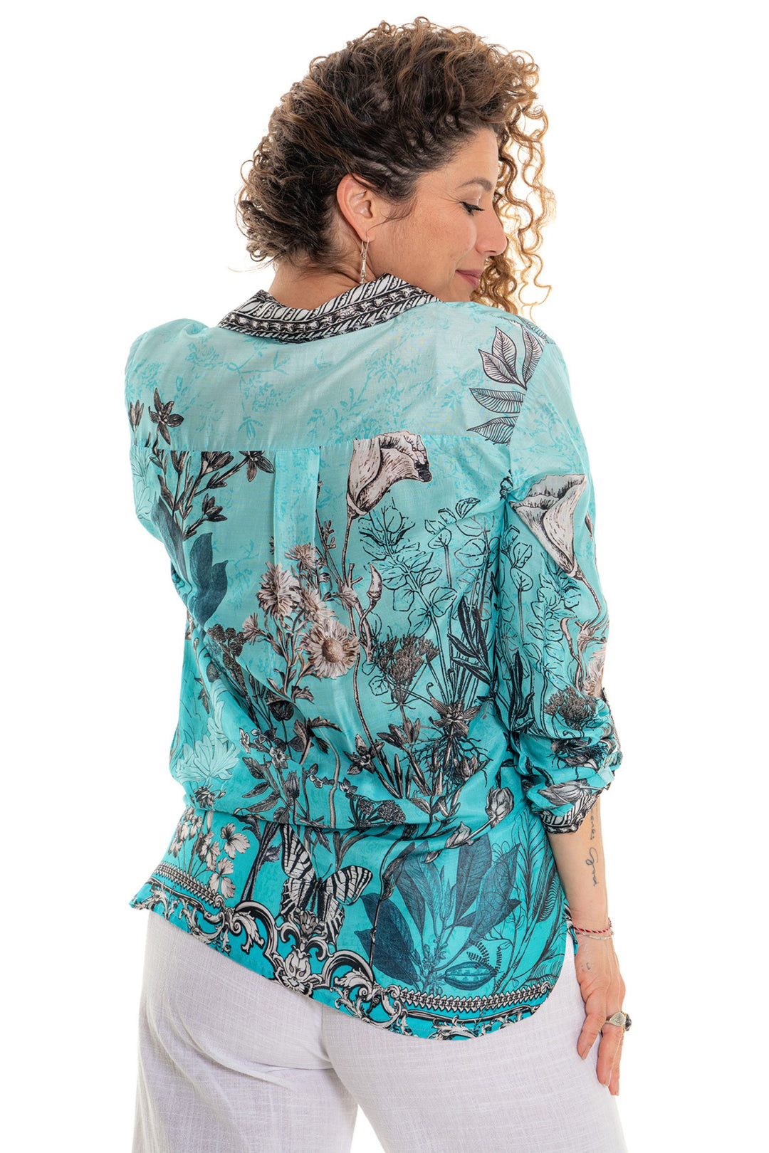 CIENNA SHIRT BUTTERFLY BLU SHIRT - TOP-12-BTB