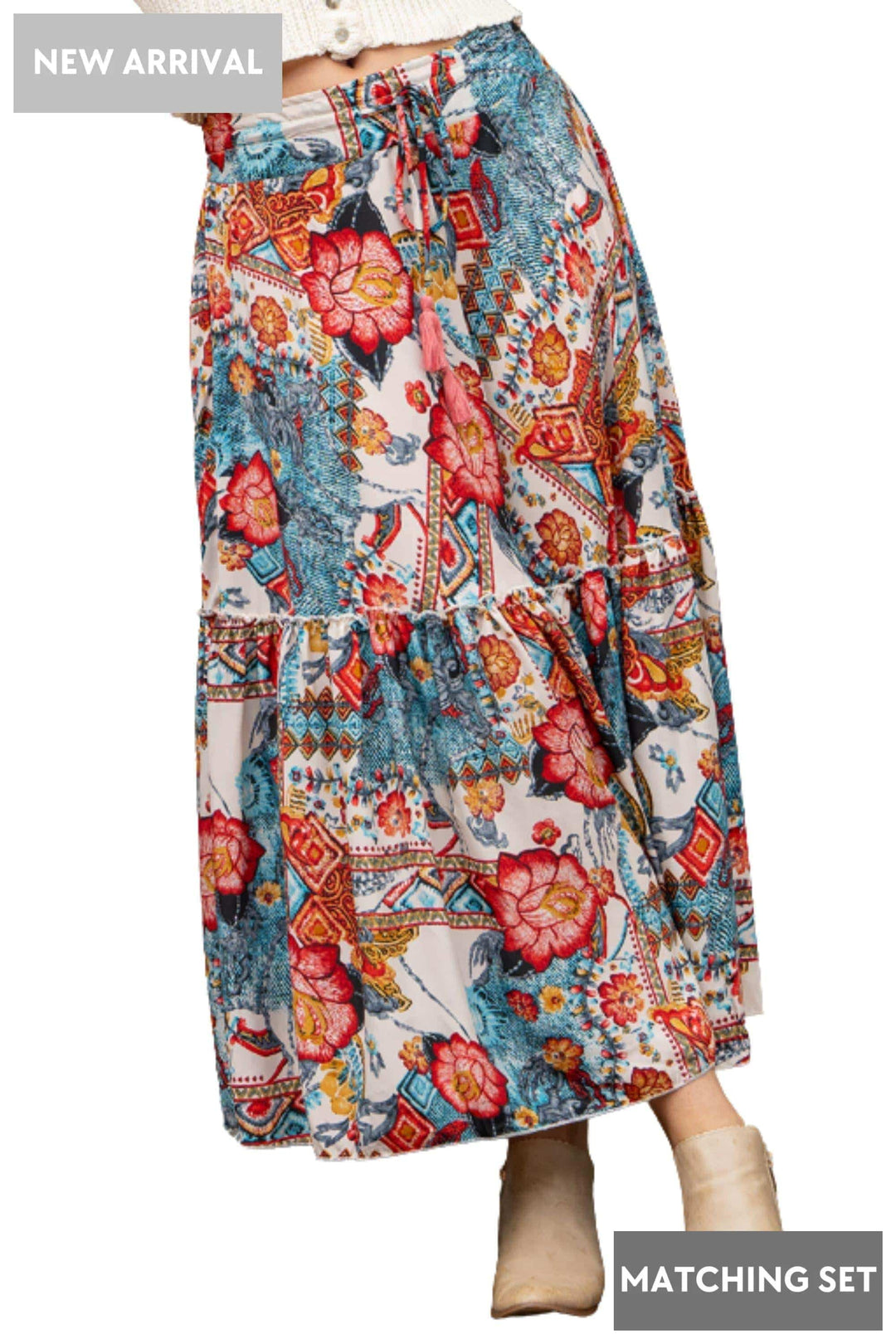 CIENNA SKIRT MULTI / S MARGOT FRILL MAXI SKIRT - SKT-12-MGO