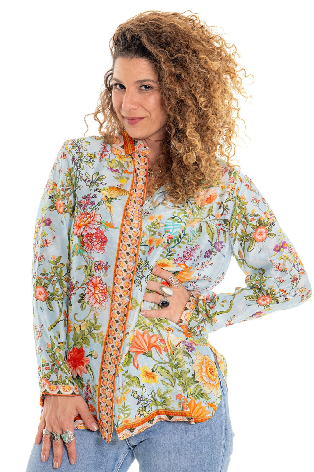 CIENNA SKIRT TEMPLE GARDEN SHIRT - TOP-12-TGD