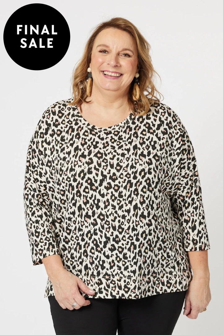 CLARITY TOP ANIMAL PRINT L/S TOP - 44731C