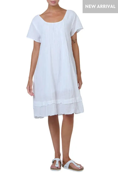 COTTON DRESS - P145 S/M / WHITE DRESS