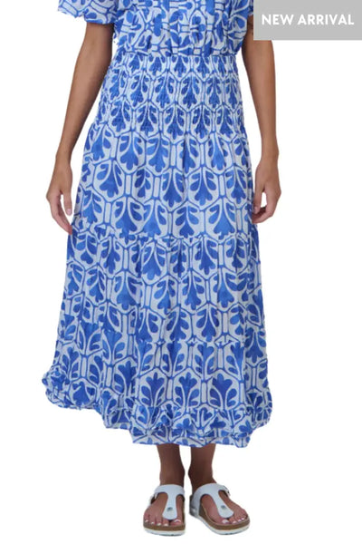 COTTON SKIRT - P34 S/M / BLUE SKIRT