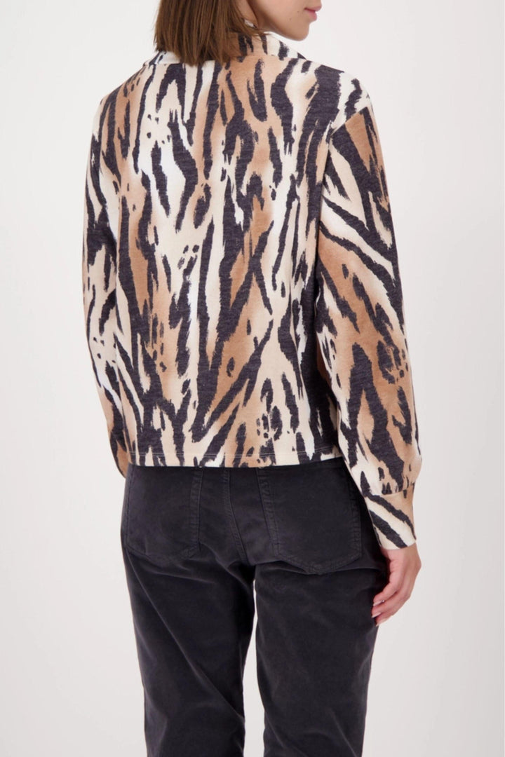 MONARI TOP COWL NECK ANIMAL TOP - 809334MNR