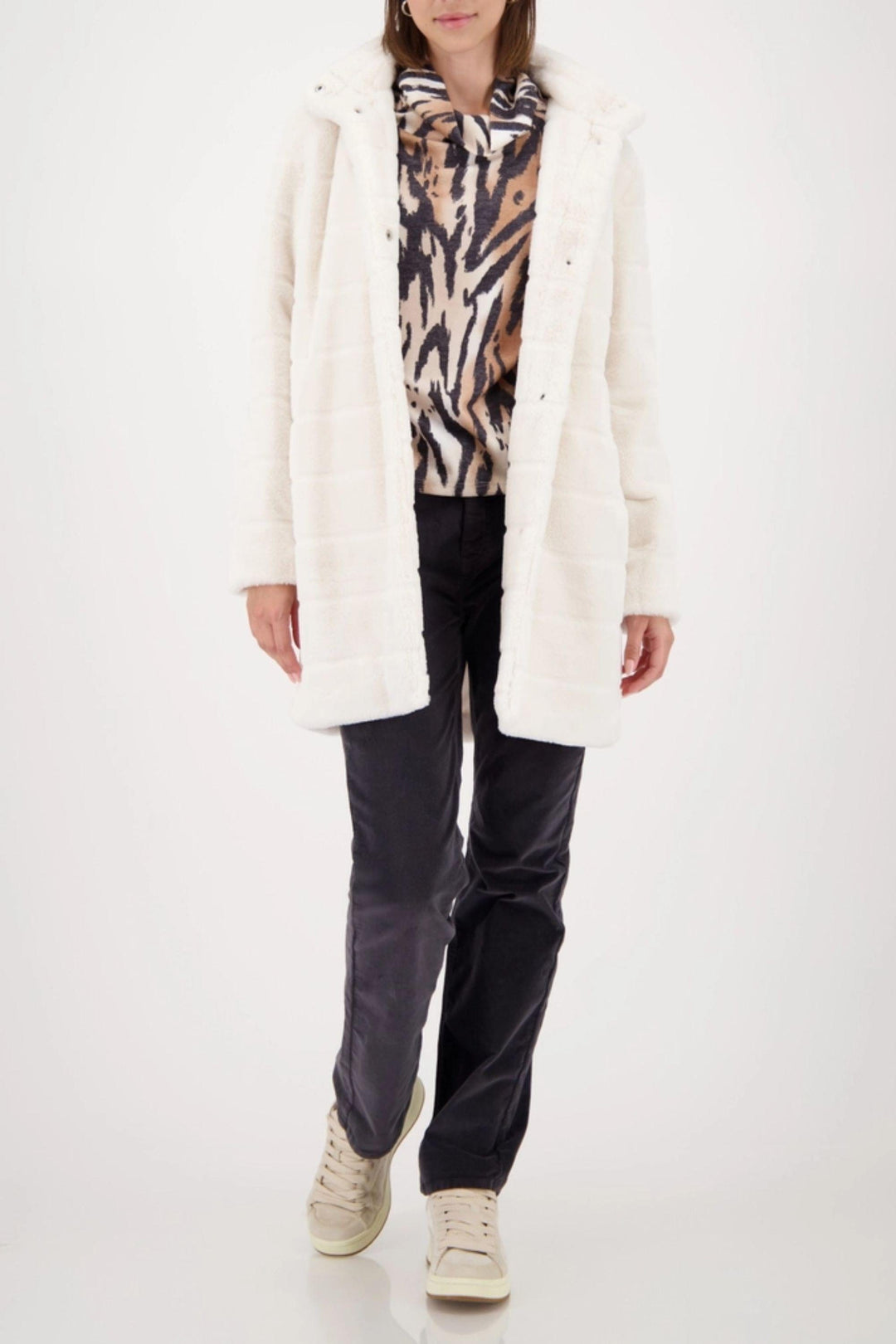 MONARI TOP COWL NECK ANIMAL TOP - 809334MNR