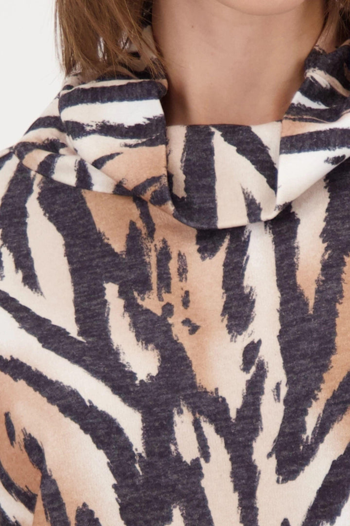 MONARI TOP COWL NECK ANIMAL TOP - 809334MNR