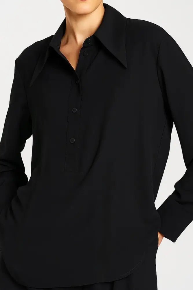 DENIER DART PEAK SHIRT - F6028737 8 / BLACK SHIRT
