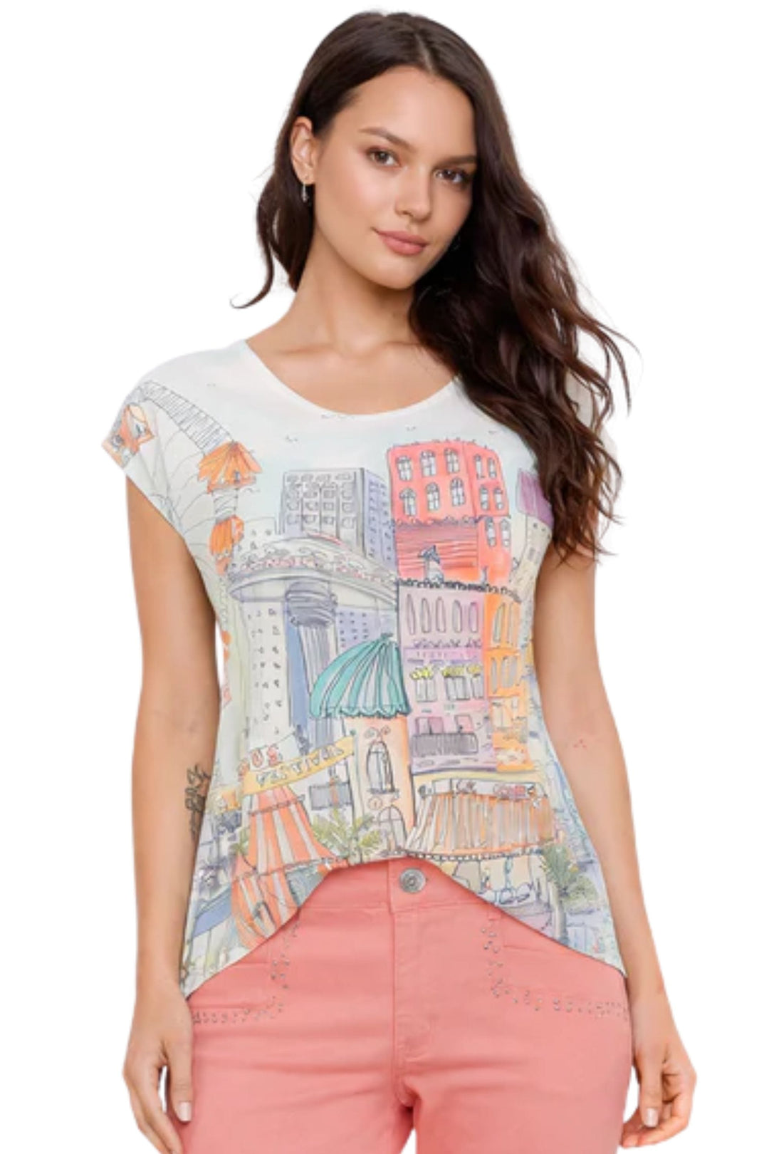 DOLCEZZA TOP CITY PRINT TOP - 26761