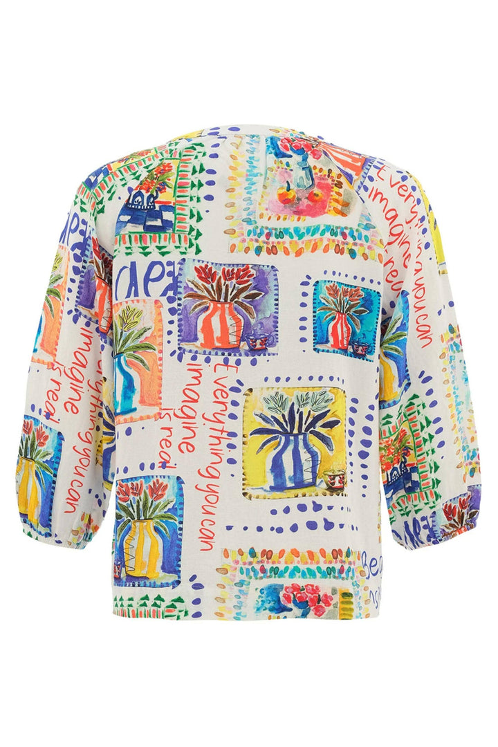 DOLCEZZA TOP PRINTED V-NECK - 26624