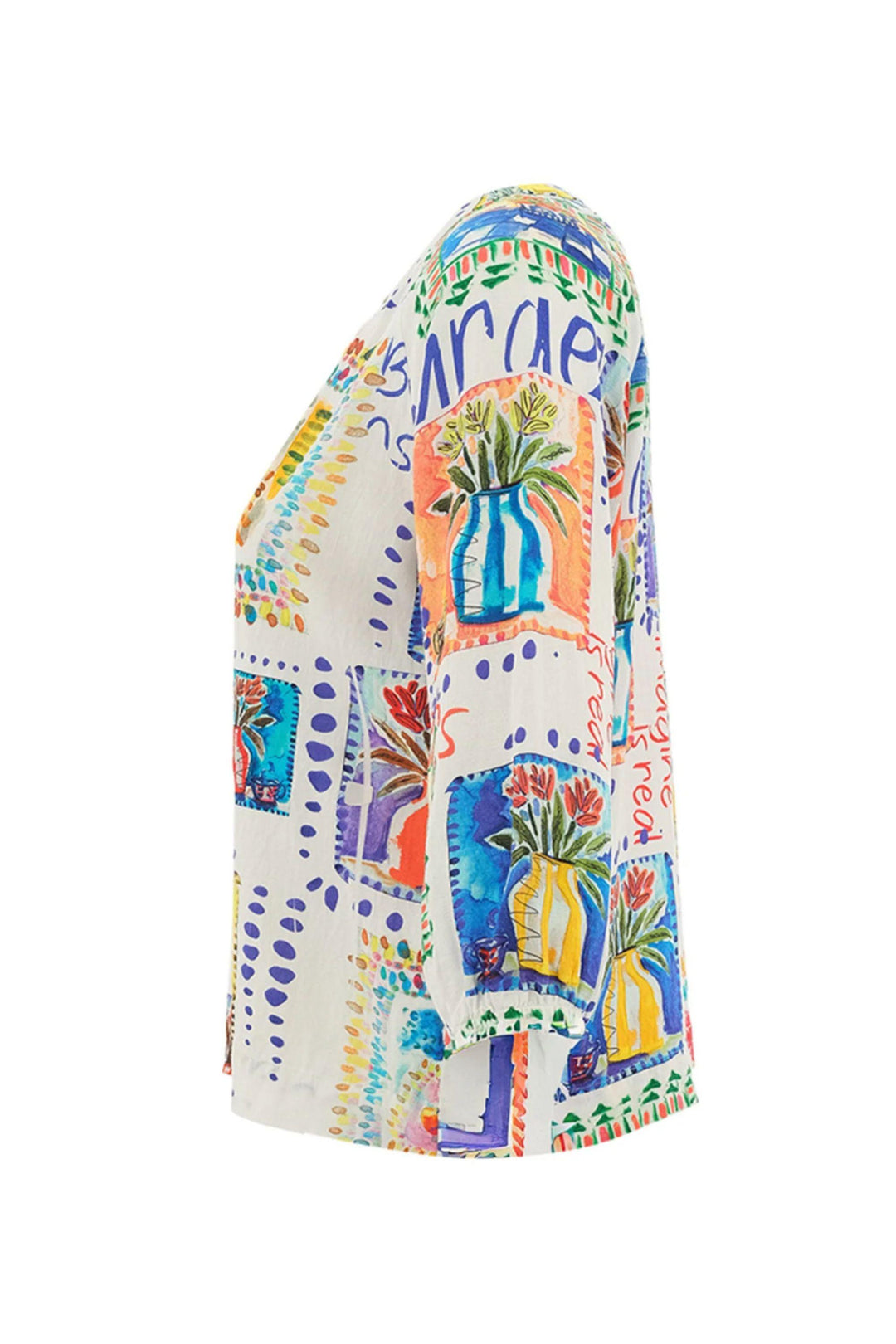 DOLCEZZA TOP PRINTED V-NECK - 26624