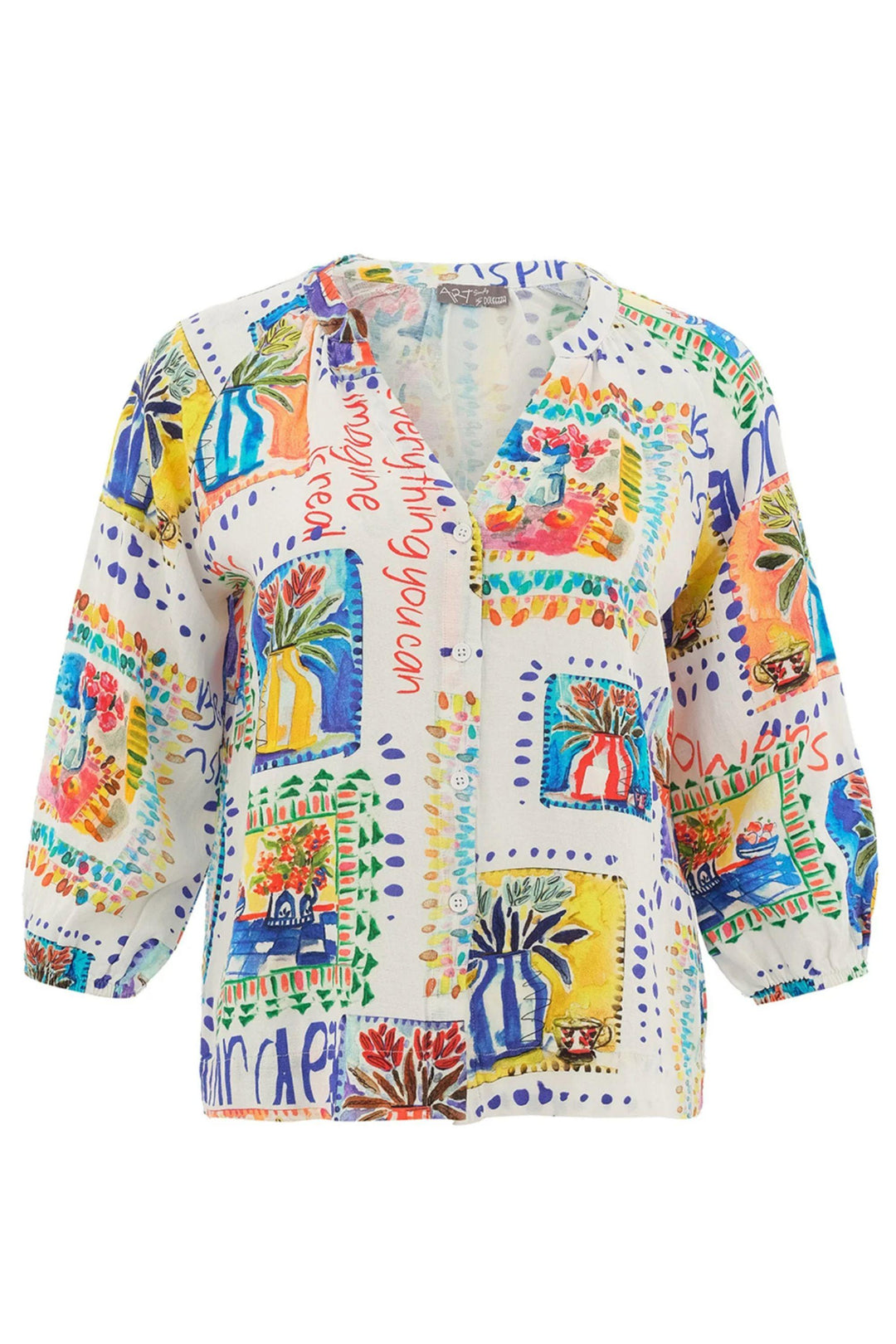 DOLCEZZA TOP PRINTED V-NECK - 26624
