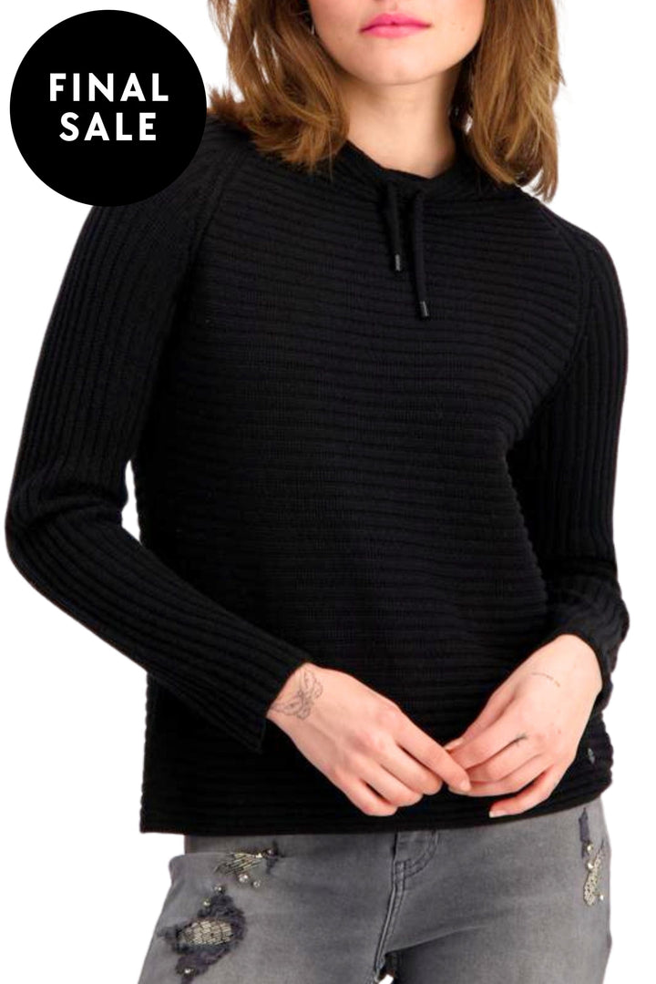 MONARI JUMPER 6 / BLACK DRAWSTRING COLLAR KNIT - 808222MNR