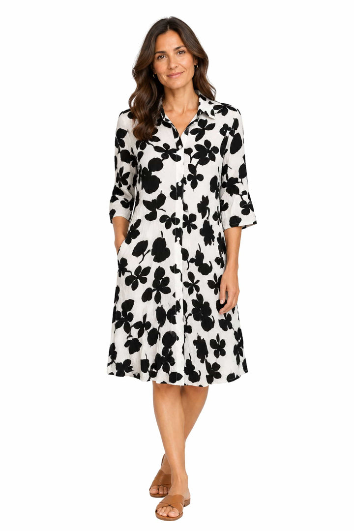 DRESS ADDICT DRESS BLACK / S JAL BUTTON DOWN DRESS - JAL-A