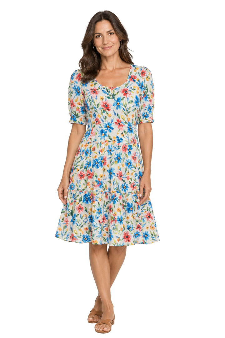 DRESS ADDICT DRESS FLORAL / S JESS SCOOP NECK DRESS - JESS-A