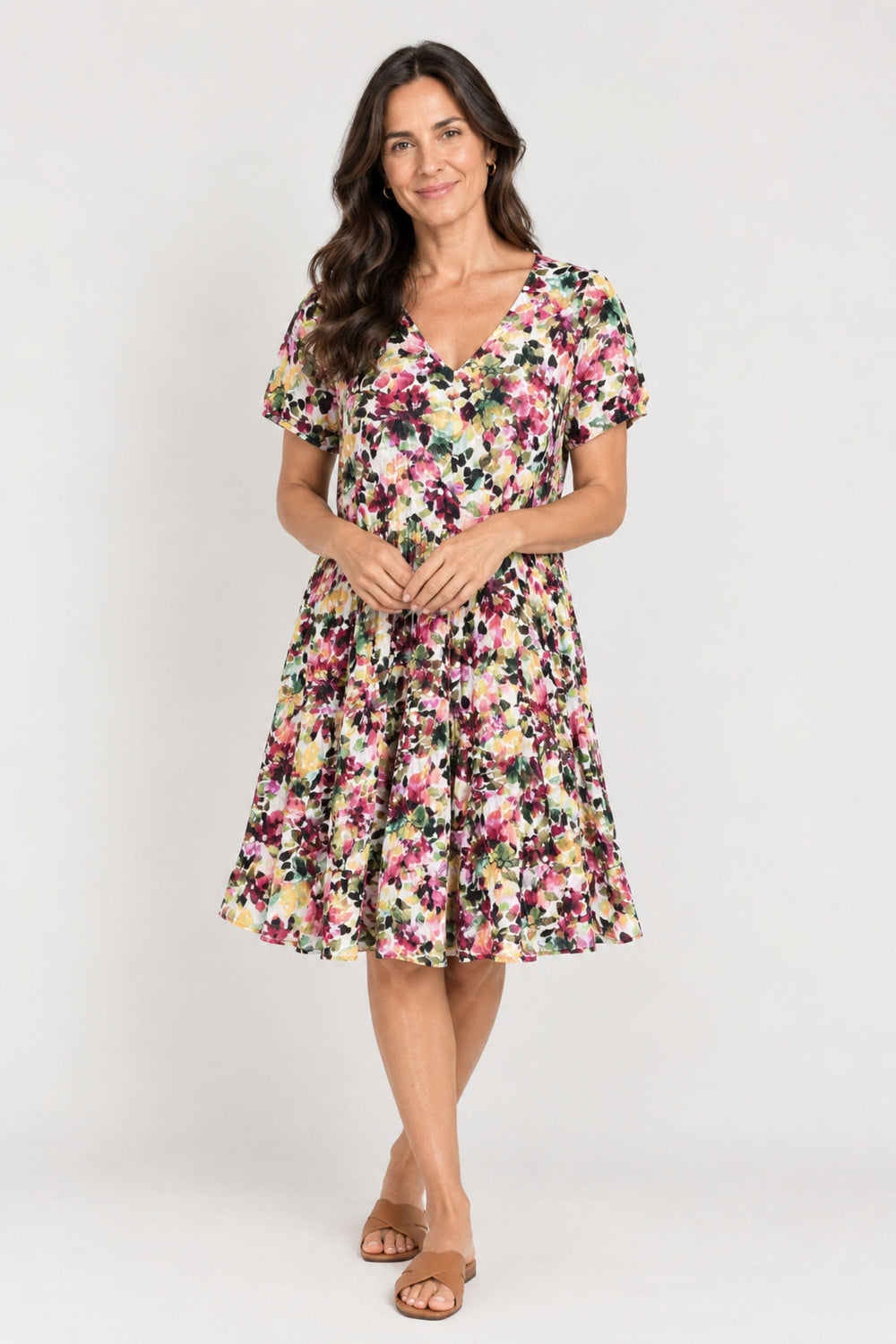 DRESS ADDICT DRESS JAZI V NECK MIDI DRESS - JAZI-A