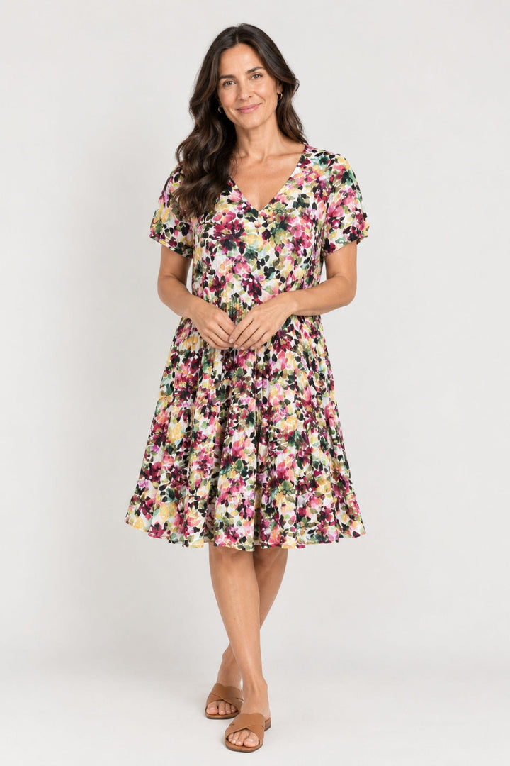 DRESS ADDICT DRESS JAZI V NECK MIDI DRESS - JAZI-A