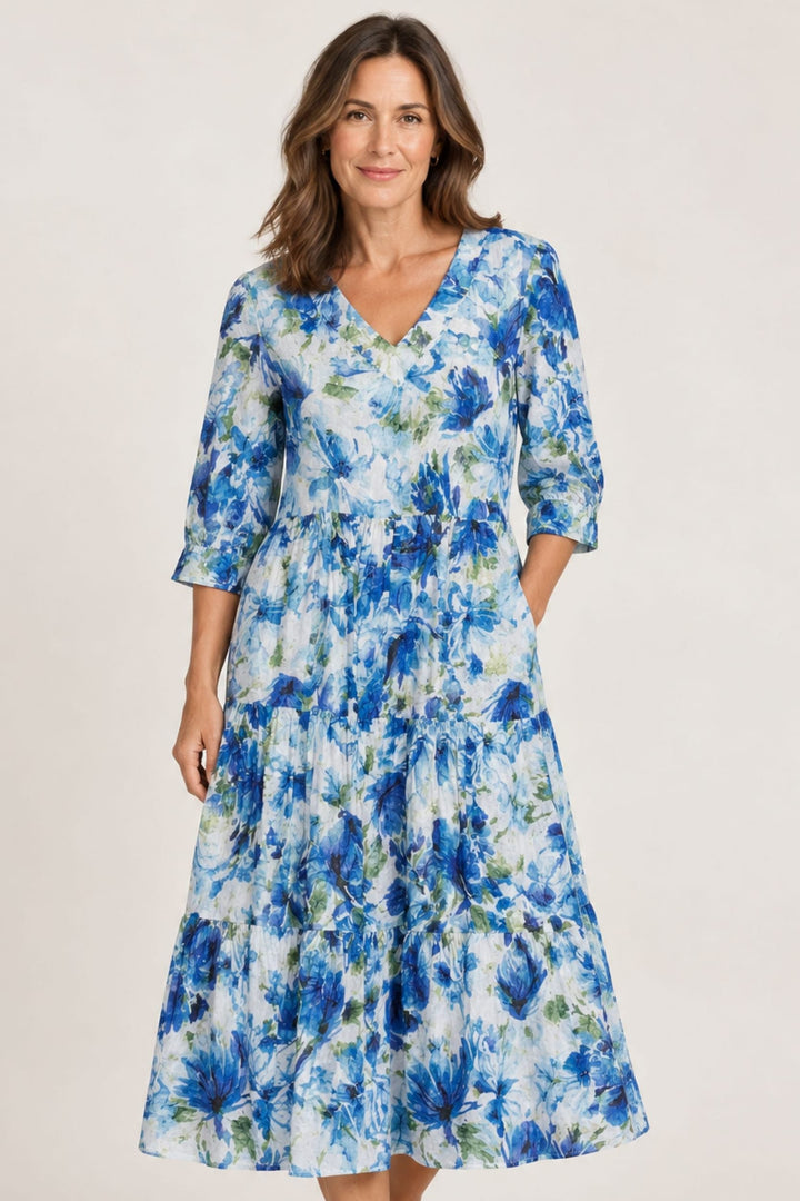 DRESS ADDICT DRESS JOK 3/4 SLV MIDI DRESS - JOK-A