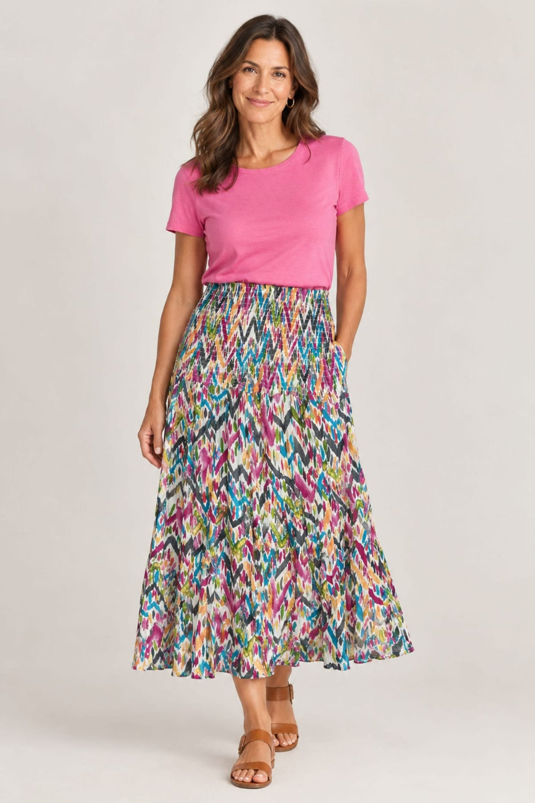 DRESS ADDICT SKIRT JAJA SHIRRED WAIST MAXI SKIRT - JAJA-A