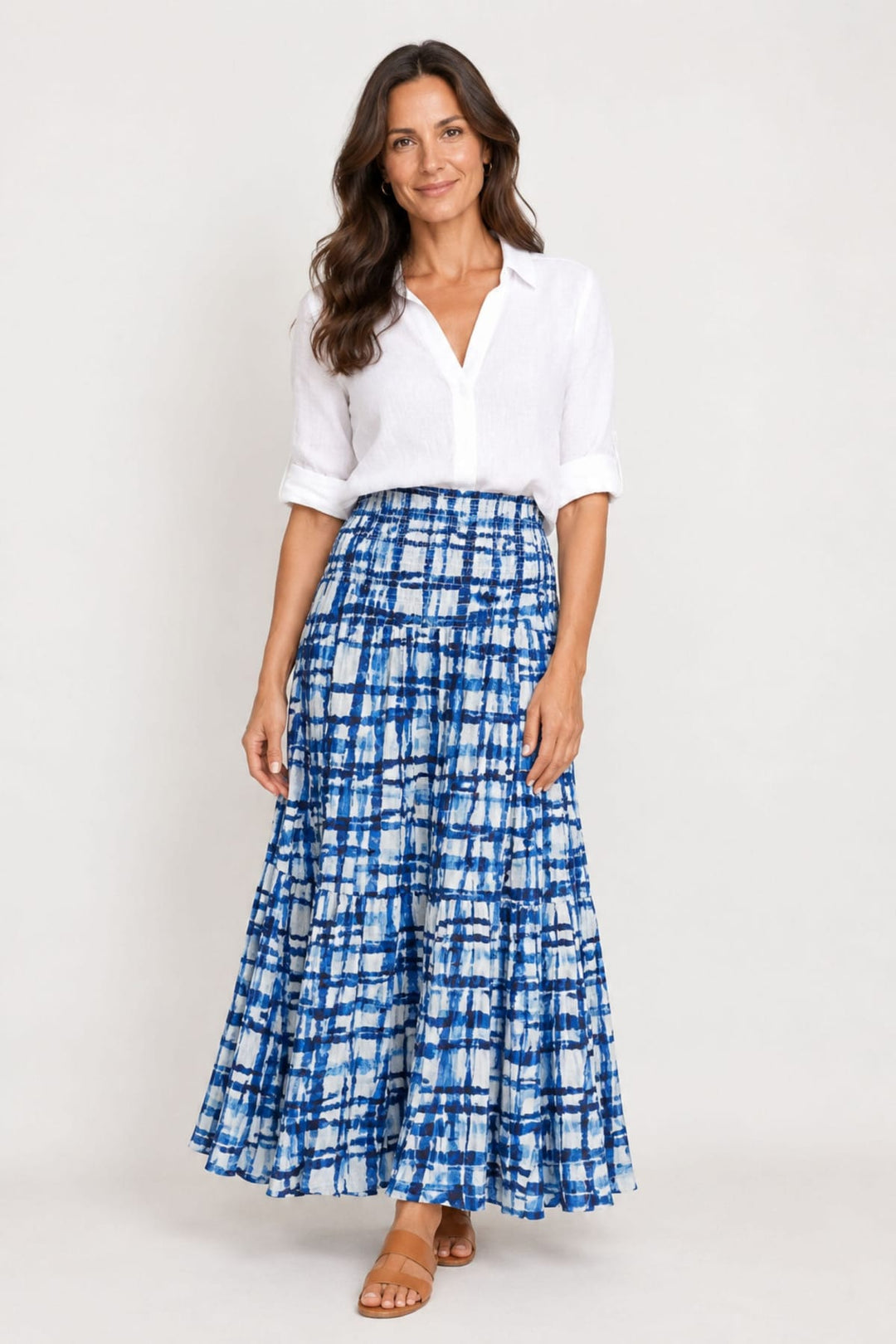 DRESS ADDICT SKIRT JAJA SHIRRED WAIST MAXI SKIRT - JAJA-A