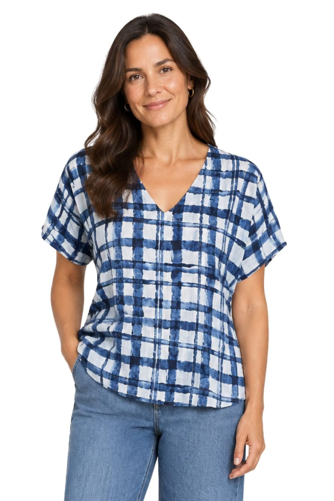 DRESS ADDICT TOP BLUE-WHITE / S JAM ROLLED SLEEVE TEE - JAM-A