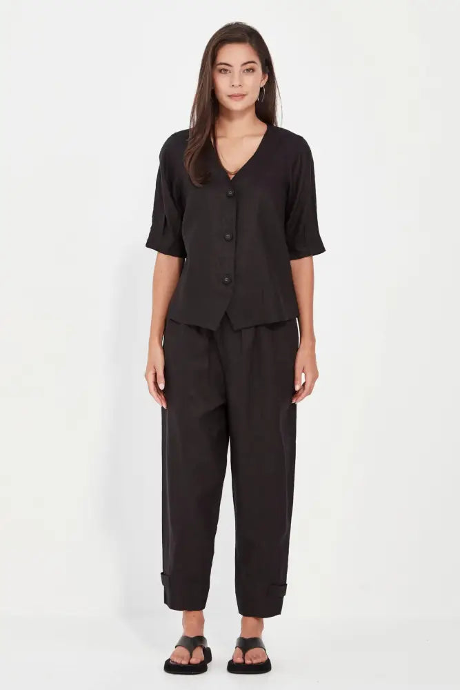 ELENA PANT - 9725BR 8 / BLACK PANTS