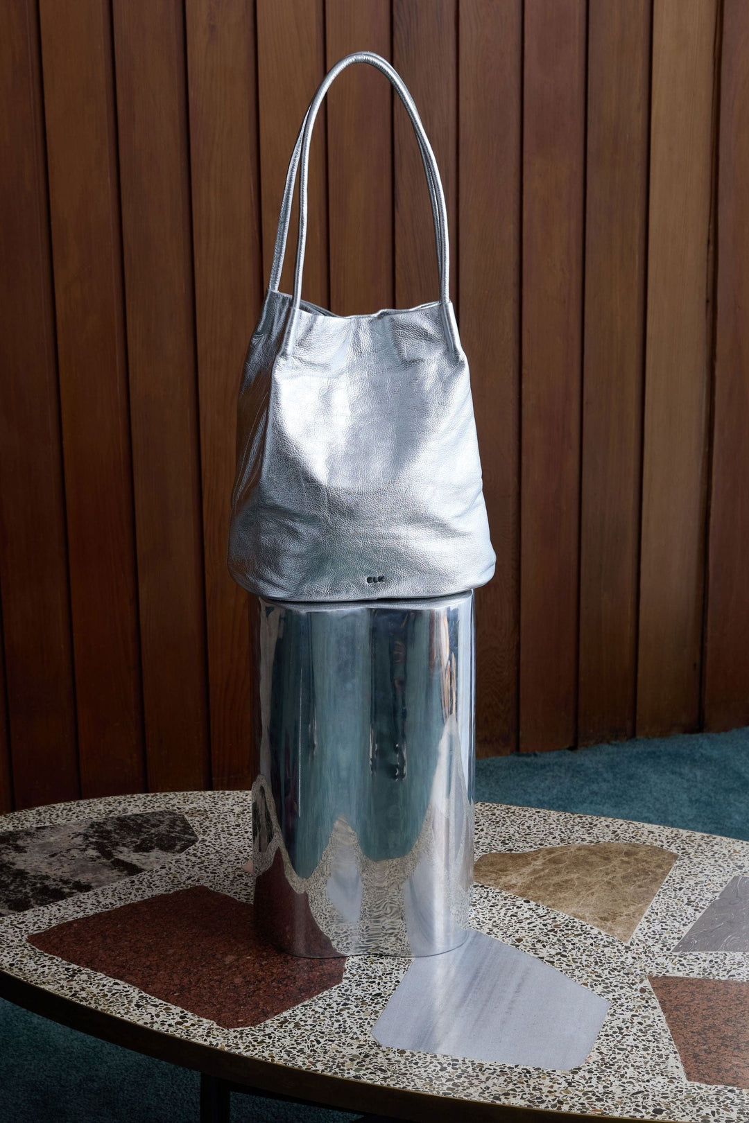 ELK BAG SILVER ORSA METALLIC HANDBAG - L0239