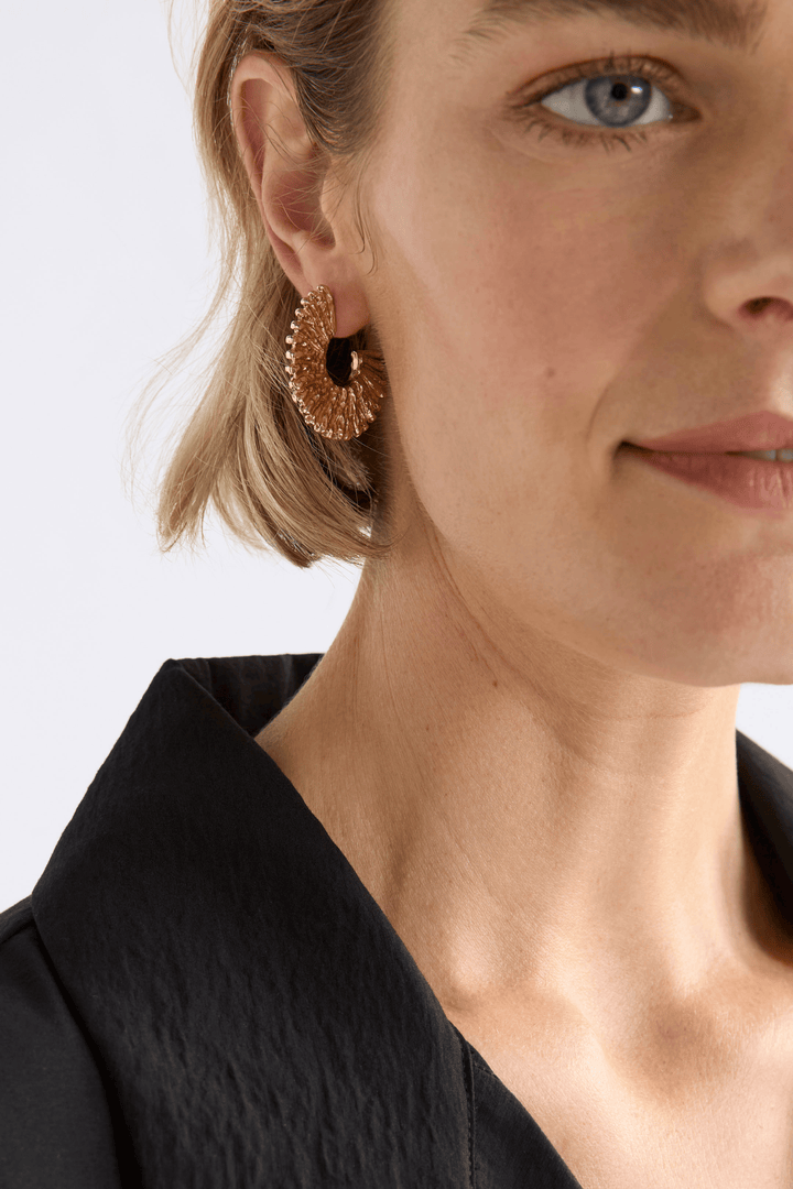 ELK JEWELLERY GOLD KRUSEN HOOP EARRING - E0475
