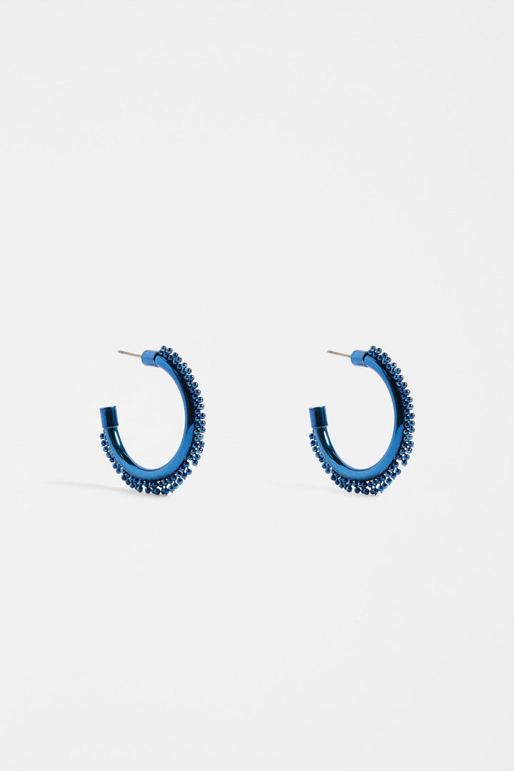 ELK JEWELLERY NAVY SATTA HOOP EARRING - E0573