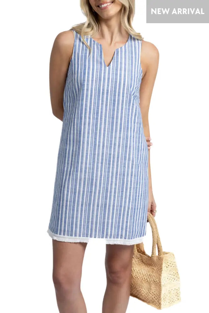 ELLI STRIPE DRESS - HS25703 8 / BLUE-WHITE DRESS