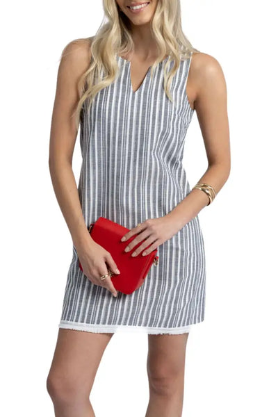 ELLI STRIPE DRESS - HS25703 8 / MIDNIGHT-WHITE DRESS