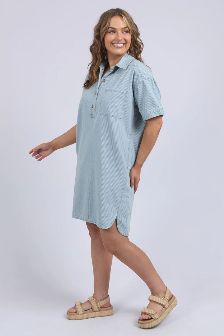ELM DRESS JENNA STRIPE DENIM DRESS - 81D1505