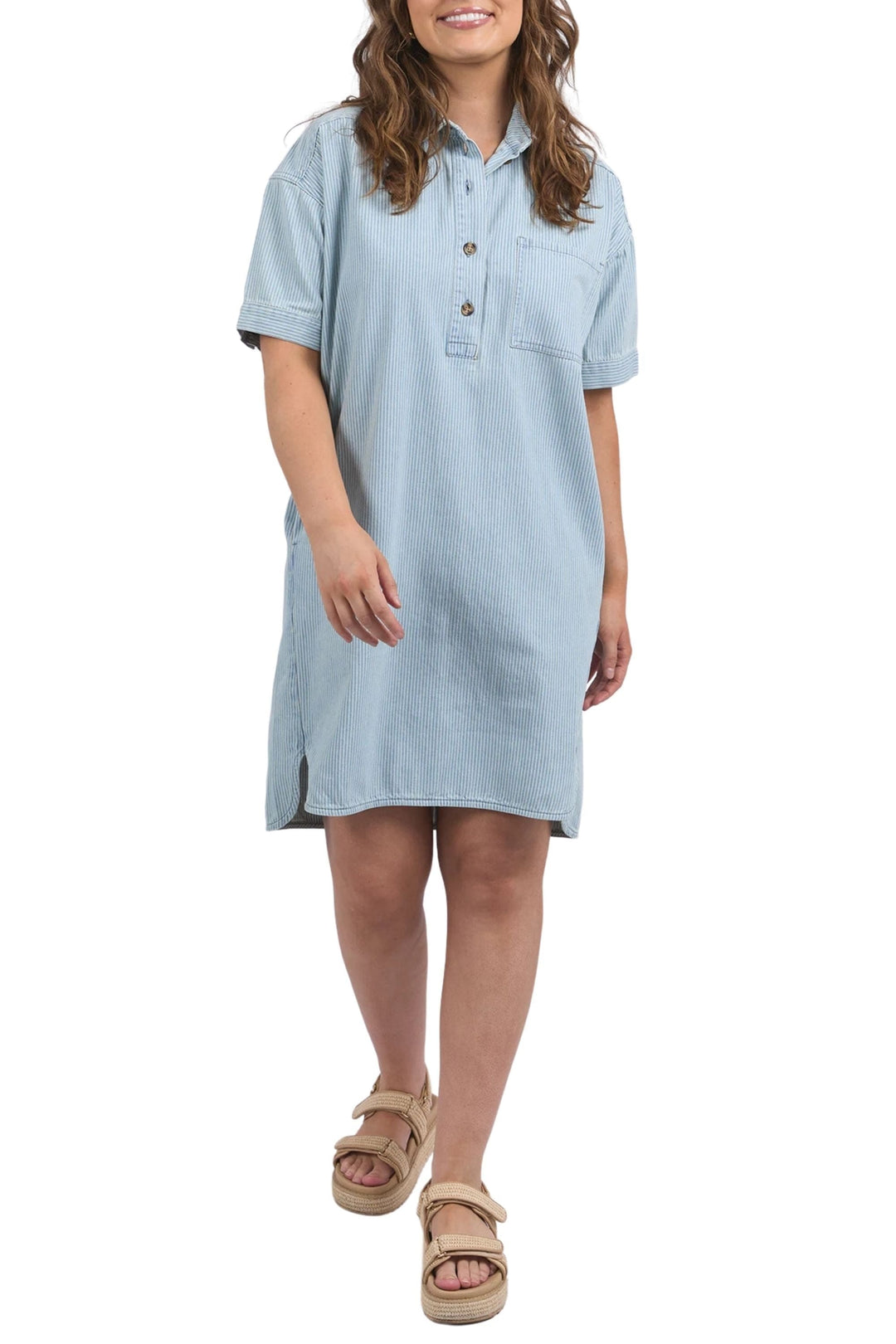 ELM DRESS JENNA STRIPE DENIM DRESS - 81D1505